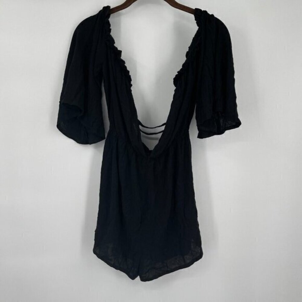 Misguided Romper 2 Womens Black Cold Shoulder Playsuit Cut Out Short Knit Casual